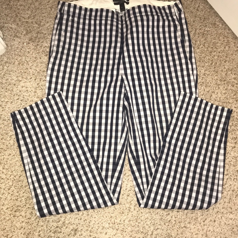JCrew Mattie Fit blue checkered pants